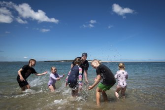 Holidaymakers relishing their time in Inverloch after Melbourneâ€™s prolonged lockdown. 