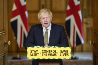 British Prime Minister Boris Johnson speaks about the corona virus during a media briefing.  His own staff did not adhere to the lockdown rules.