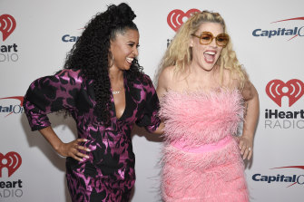 Busy Philipps with her Girls5eva co-star Renee Elise Goldsberry at December’s iHeartRadio Jingle Ball at Madison Square Garden.