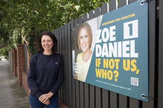 First out of the blocks: Goldstein resident Lana Dacy had a Zoe Daniel campaign sign on her Hampton fence in March.