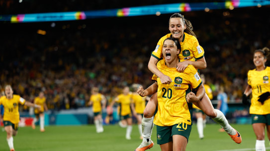 Sam Kerr after scoring her wonder goal against England.