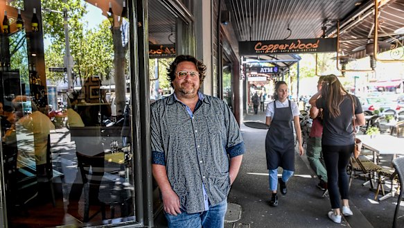 Marco Donnini at Donnini's restaurant in Lygon Street.  His family have worked in the street since 1952, and owned Donnini's for 40 years.