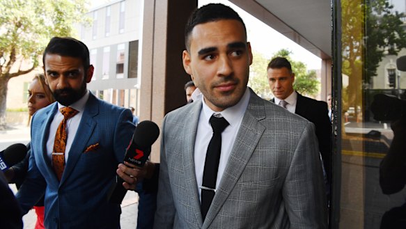 Penrith’s Tyrone May was convicted last year of criminal offences relating to crimes of a sexual nature, but is still deemed fit and proper enough to play in the NRL.