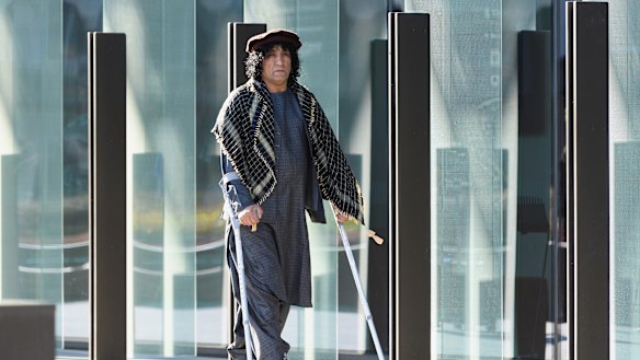 Taj Mohammad Kamra, a survivor of the shootings at Al Noor Mosque, arrives at Christchurch High Court for a case hearing in February.