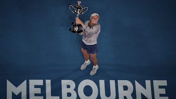 Caroline Wozniacki after her win at this year's Australian Open.