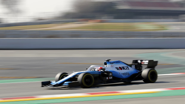 Kubica in action for Williams during F1 pre-season testing.
