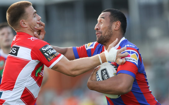 See you in court: Knights centre Tautau Moga stands accused of assaulting a taxi driver.