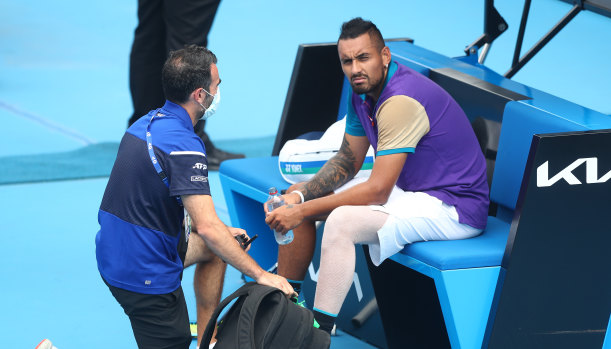 Nick Kyrgios suffered a meniscus tear halfway through his year away from the court.