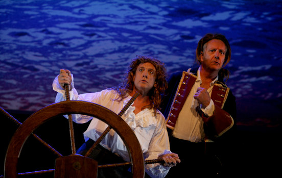 Simon Burke, left,  and Jonathan Biggins in the 2013 Wharf Revue.