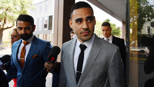 Penrith’s Tyrone May was convicted last year of criminal offences relating to crimes of a sexual nature, but is still deemed fit and proper enough to play in the NRL.