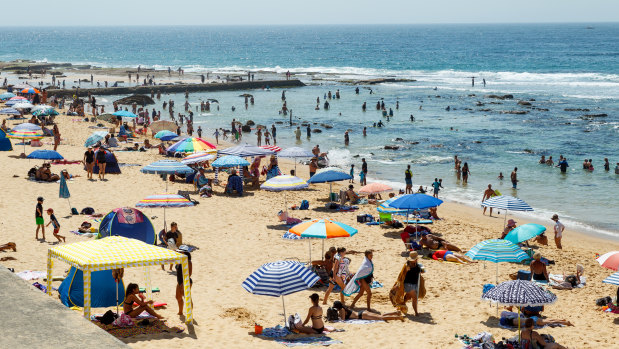 Newcastle's Bar Beach is a popular swimming spot.