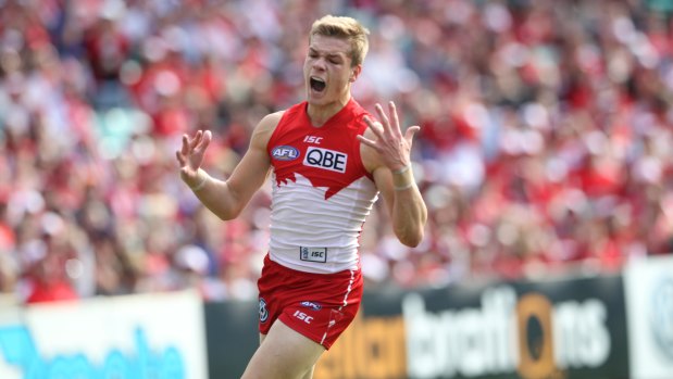 Brandon Jack playing for the Sydney Swans.