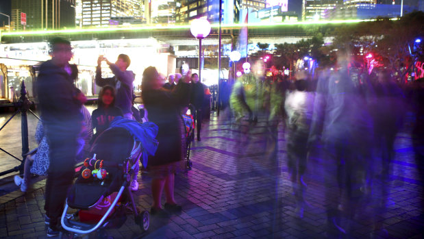 "Public safety issues are being raised more often" at "an incredible event for Sydney": the crowd at Vivid by Sydney Harbour on Thursday night. 