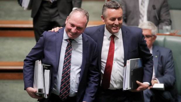 Darren Chester (right) says Barnaby Joyce can't complain about privacy issues after agreeing to a paid media interview.