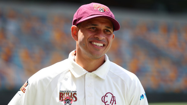 Usman Khawaja is 30 not out for Queensland at stumps on Sunday.