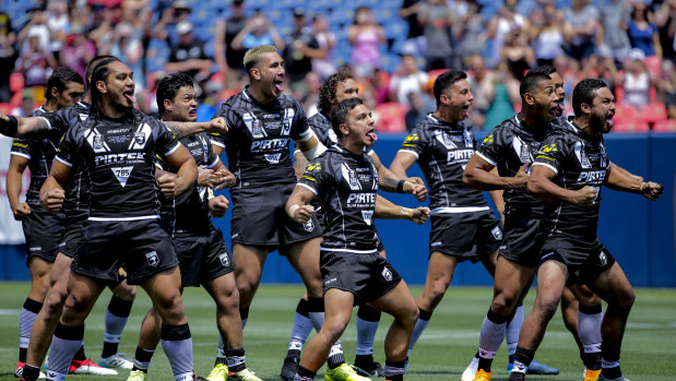 Rocky mountain high: The Kiwis perform the haka during the Denver Test.