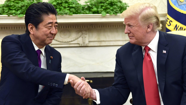 Japanese Prime Minister Shinzo Abe lobbied Trump to raise the issue of Japanese detainees.