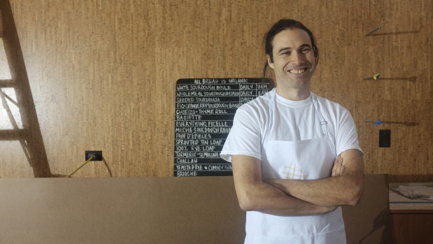 Paul Allam stands in the mid-town Manhattan site of Bourke Street Bakery's forthcoming store.