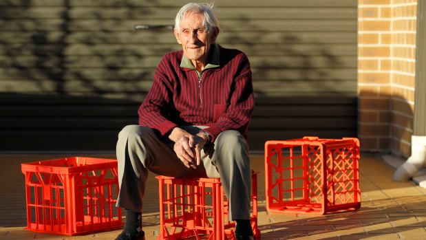 Geoff Milton, the inventor of Dairy Farmers'  plastic milk crates.
