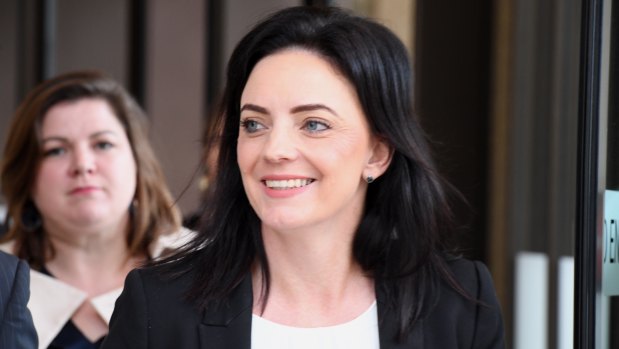 Emma Husar leaves the Federal Court  in Sydney on Friday.