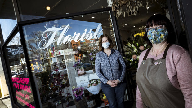 Annette Duff and Fiona Bens of Irelands Florist in Sunbury say "click and collect" business is booming.