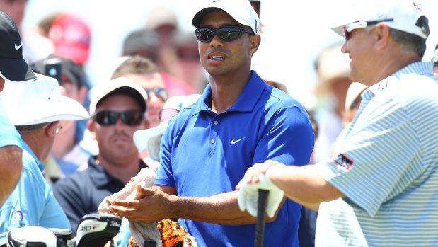 In competition: Tiger Woods graced the Australian Open at The Lakes in 2011.
