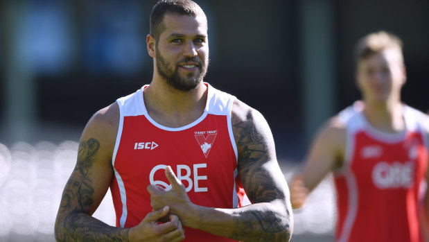 Lance Franklin had a quiet training session on Thursday.