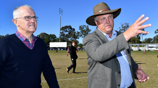 Malcolm Turnbull with LNP candidate for Longman Trevor Ruthenberg in Caboolture on Saturday.