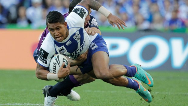 Ben Barba in action for the Bulldogs in the 2012 grand final against the Storm.