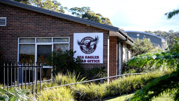 Breach: NRL officials visited the Manly-Warringah Sea Eagles club headquarters before handing down their verdict.
