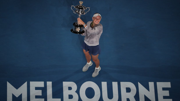 Caroline Wozniacki after her win at this year's Australian Open.