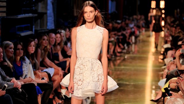 Cassi Van Den Dungen, at Fashion Week Australia 2014, was labelled too thin.
