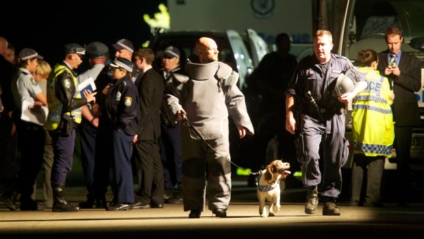 Police including the bomb squad respond to the Mosman home on August 3, 2011.