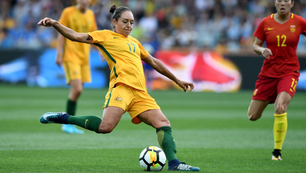 Kyah Simon has been named in a youthful 23-strong Matildas squad for matches against Chile next month.