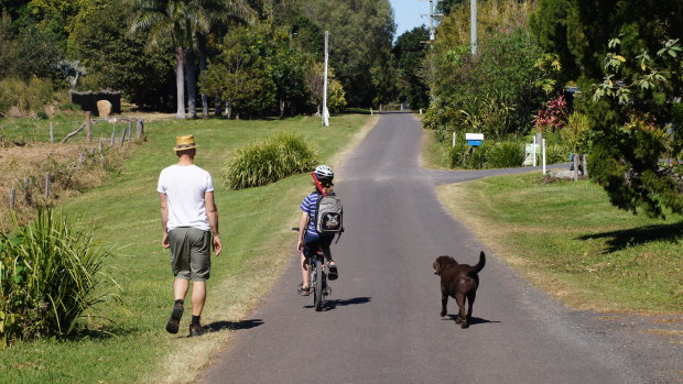 The kids embraced the laid-back Byron lifestyle.