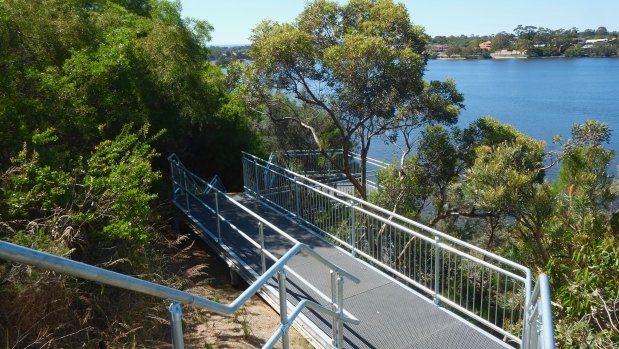 Salter Point’s new Redmond Stairs. More a walkway for locals than a dedicated training facility.