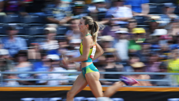 Annaliese Rubie in action during qualifying for the women's 400m.