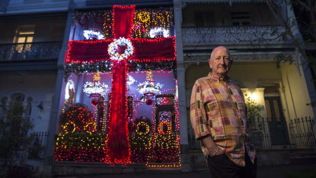 Bruce Pollack has decked out his Paddington home with Christmas lights. 