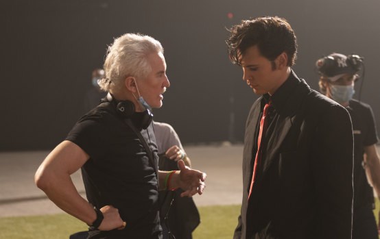 Fifteen nominations: Baz Luhrmann directs Austin Butler on the set of <i>Elvis</i> in Queensland.