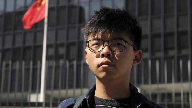 Activist Joshua Wong was jailed on suspicion of violating the national security law.