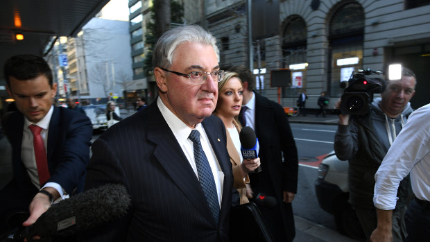 Holding Redlich lawyer Ian Robertson leaving the ICAC hearing last week.