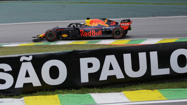 Foam party: Daniel Ricciardo has copped a five-place penalty for the Brazilian GP.