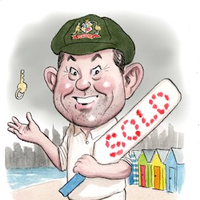 Life's a beach: For Ricky Ponting. Illustration: John Shakespeare