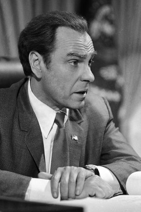 Rip Torn plays Richard Nixon during the filming of "Blind Ambition," an eight-hour film for television. Award-winning television, film and theater actor Torn has died at the age of 88, his publicist announced Tuesday, July 9, 2019.