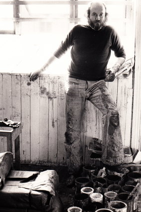 Sydney Ball in his Sydney studio in 1975