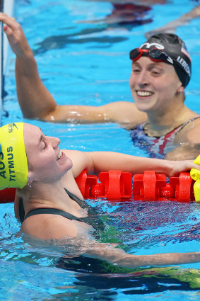 Ariarne Titmus and Katie Ledecky.