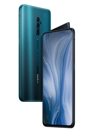 The oppo Reno 5G has a fin-like pop-up camera.