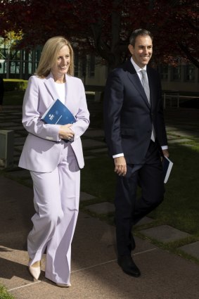Finance Minister Katy Gallagher and Treasurer Jim Chalmers on Tuesday.