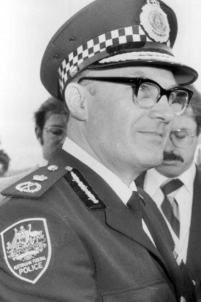 Sir Colin Woods, the first commissioner of the Australian Federal Police, in September 1979.