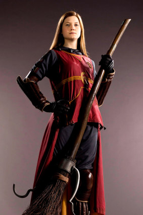 Bonnie Wright in her Quidditch kit from the Harry Potter franchise.